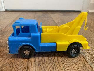 Vintage 1960’s Gay Toys Plastic Blue & Yellow Wrecker Tow Truck