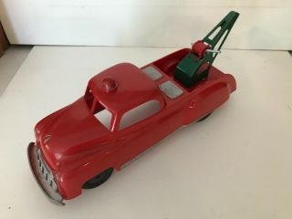 Vintage Processed Plastic Co.  Toy Tow Truck Wrecker Red 1950s