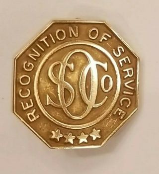 Vintage 1922 Standard Oil Company,  Chevron Employee 20yr Service Pin 10k Gold.