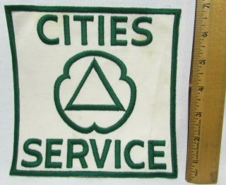 Vintage Cities Service Gas Xl Uniform Back Patch 7 " White Green Nos Pre Citgo