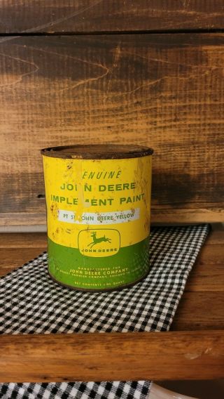 Vintage John Deere Imp.  Paint Can Pt 51 John Deere Yellow 1 Quart