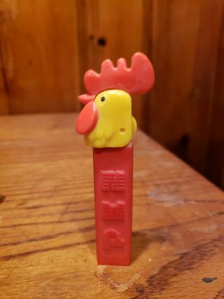 Rare Vintage Pez: No Feet Red Stem Yellow Head Rooster 3