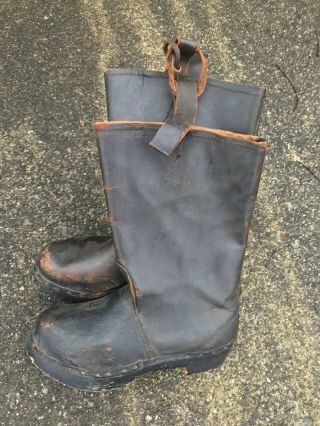 1943 Wwii German Army / Navy Guard Duty Winter Sentry Boots Wood Soles