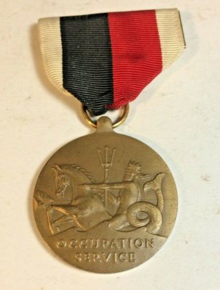 Vintage Wwii United States Navy Occupation Service Medal 1945 W/ Ribbon