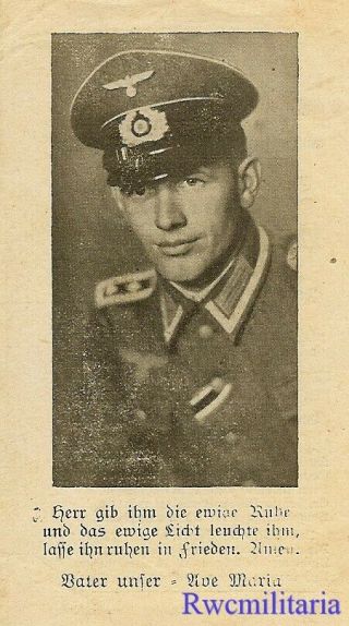 Death Notice: Wehrmacht Oberfeldwebel In Grenadier Regt; Kia In Russia 1944