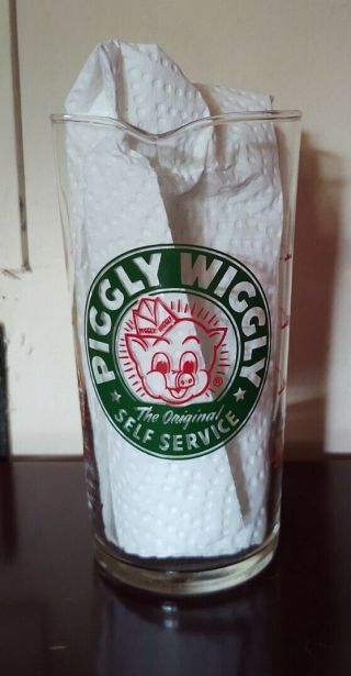 Vintage Promo Piggly Wiggly Grocery Store Glass Measuring Cup W/pour Spout