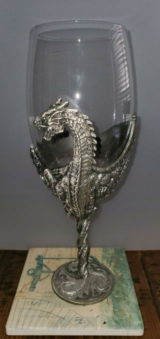 Myths And Legends Veronese Pewter Dragon Wine Glass Goblet