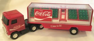 Vintage 1980 Buddy L Coca - Cola Coke Delivery Truck With Cases & Hand Truck.