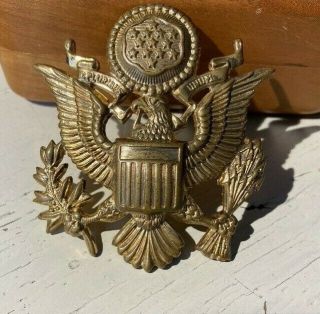Vintage Us Army Military Officer Hat Emblem Badge Pin