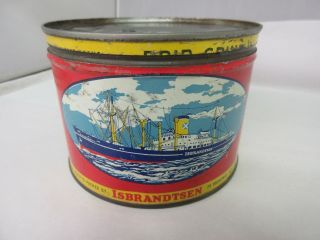 Vintage Isbrandtsen Brand Coffee Tin Advertising Collectible M - 15