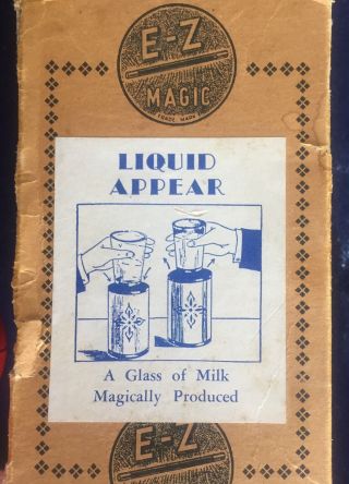 Vintage E - Z Magic Trick Liquid Appear No Glass Or Insert Circa 1950 2