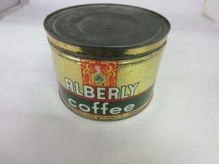 VINTAGE ALBERLY COFFEE TIN ADVERTISING COLLECTIBLE 78 - H 3