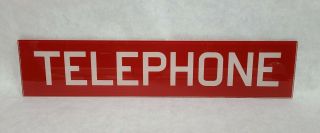 Red 25 - 1/2 " Old Telephone Phone Booth Reverse Glass Vintage Advertising Sign