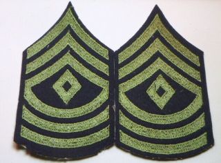A Ww 2 U S Army 1st Sergeant Embroidered Felt Chevron Patches