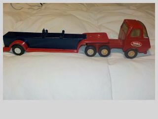 Tonka Truck Vintage Flatbed Tractor Trailer Red Mini (ttft - 1)