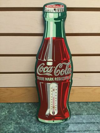 Vintage Metal Coca Cola Thermometer Sign 16”