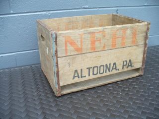 Old Vintage Nehi Wood Soda Bottle Box Crate Royal Crown Bottling Co.  Altoona Pa