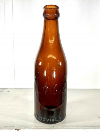 C1915 Antique Coke Coca Cola Bottle Amber Louisville Ky Kentucky Root Brown Soda