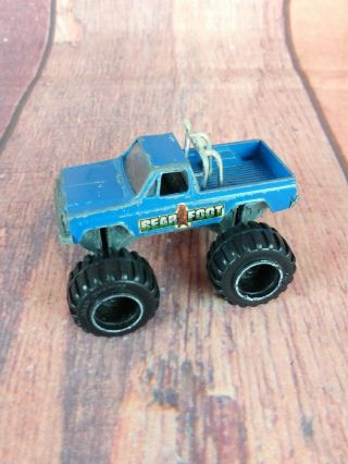 Rare Vintage Road Champs Bear Foot Diecast Monster Truck Blue Gmc