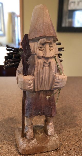Vintage Oberammergau German Hand Carved Wood Knome