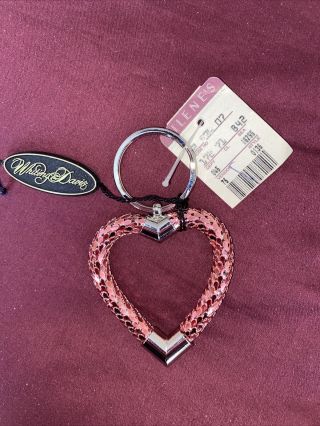 Vintage Whiting And Davis Large Pink Mesh Key Ring Chain 1525k G