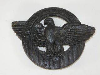 Antique Ww2 Wwii Cast Iron Eagle World War Two Vfw Building Wall Plaque Display