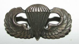 Vietnam War 1/20th Silver Filled Basic Parachutte Badge United States Army