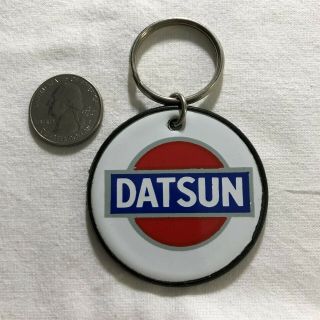 Vintage Datsun Cars Plastic Keychain Key Ring Made In England By Garnier 36921