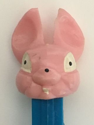 Vintage Pez Big Fat Ear Bunny Rabbit Dispenser Head Blue Stem No Feet Yugoslavia