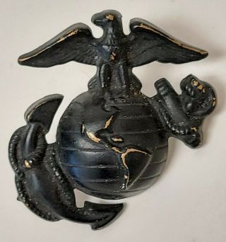 Wwii Us Marine Corps Usmc Eagle Globe Anchor Hat Insignia