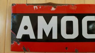 Vintage AMOCO Oil Co Porcelain Gas Pump Plate Sign - 2