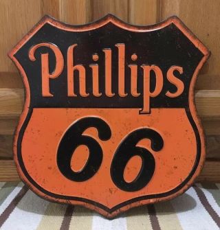 Phillips 66 Sign Gas Oil Pump Can Car Truck Wall Decor Vintage Style