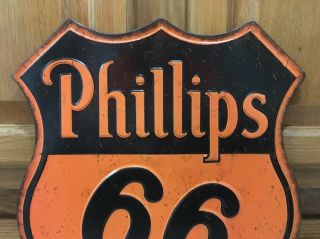 Phillips 66 Sign Gas Oil Pump Can Car Truck Wall Decor Vintage Style 2