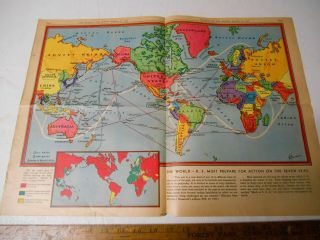 RARE 1942 WAR ATLAS,  CHICAGO SUN,  WORLD WAR 2,  MAPS,  BATTLES,  HARD TO FIND 3