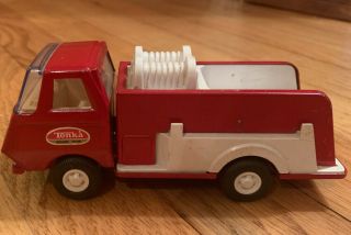 Tonka Mini Fire Pumper Truck.  Vintage 1970s 6 Inch Red Pressed Steel