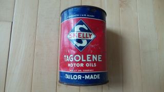 Vintage Skelly Motor Oil Tagolene 1 Quart Can -