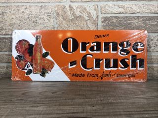 Vintage Orange Crush Soda Bottles Sign Metal
