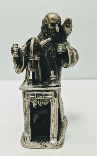 Myth And Magic The Alchemist Mini W/crystal Pewter Figurine Tudor