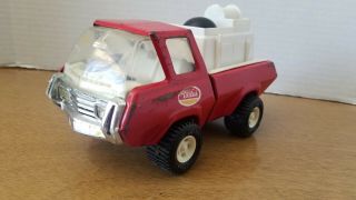 Vintage Tonka Red Fire Truck Pressed Steel Metal White Plastic