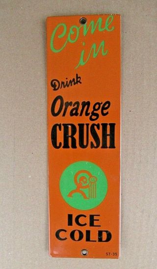 Vintage Orange Crush Soda Pop Porcelain Metal Advertising Sign