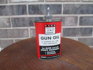 Vintage Wards Hawthorne 3oz Gun Oil Lead Top Tin Litho No Dents
