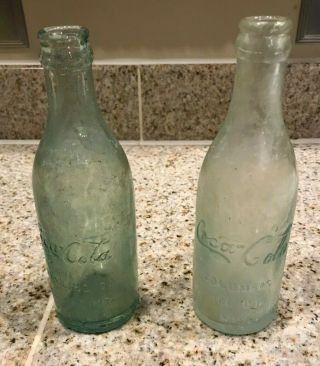 Two Straight Sided Coca - Cola Bottles West Point & Columbus Ice Co. ,  Mississippi