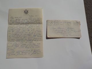 Wwii Letter 1945 326th Glider Infantry Camp Mackall North Carolina Ww2