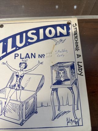 Illusion Plan No.  1198 1531 Stretching A Lady Magic Trick - Thayer Magical 3