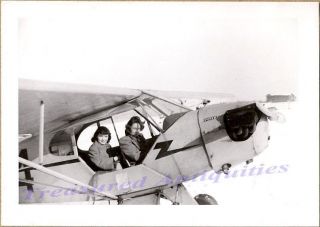 Wwii Us Army Wasp Women Airforce Service Pilots Piper Cub J - 3/l - 4 Airplane Photo