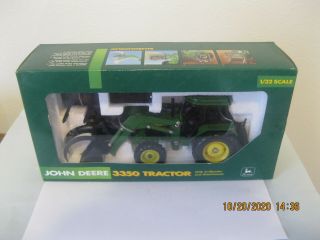 1990 Ertl 1:32 Diecast John Deere 3350 Tractor With Endloader And Attachments