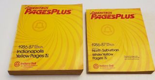 Indiana Bell Indianapolis Yellow / White Pages Ameritech 1986 - 1987 Area Code 317