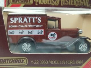 1:40 1986 Matchbox Models Of Yesteryear Y22 1930 Model A Ford Van Spratt 