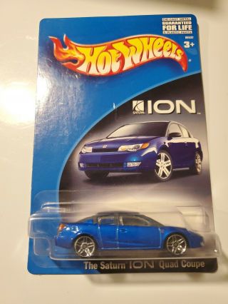 2002 Hot Wheels Die - Cast The Saturn Ion Quad Coupe Toy Car Blue 85532
