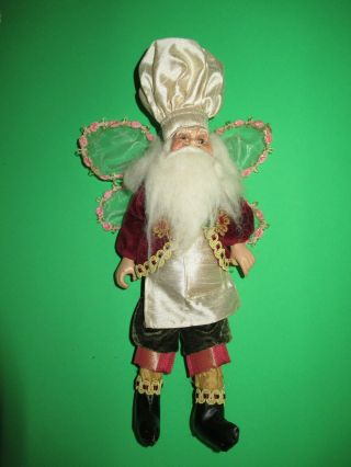 Wayne Kleski /mark Roberts? Santa Fairy Doll Chef 12 " Christmas Hanging Figure